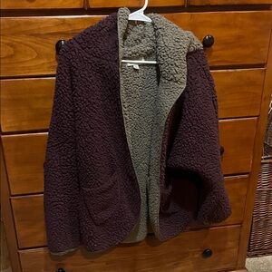 Ecote Teddy Jacket - Brown and Gray